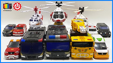 헬로카봇 용사 마이티캅스 케이캅스 올스타 마이티가드 경찰차 소방차 변형 합체 모음 Hello Carbot Robot Toys Combine