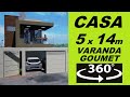 CASA PEQUENA 5 x 4 - VARANDA GOURMET - 360 VR