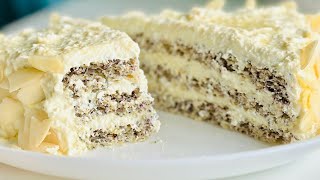 Diet poppy seed cake with lemon cream! without flour! sugar free!