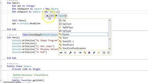 Intro Object Oriented Programming - VB