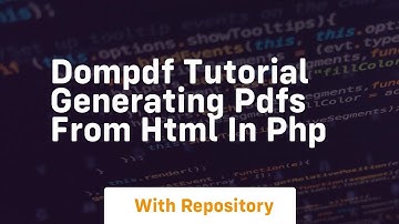 Dompdf tutorial generating pdfs from html in php