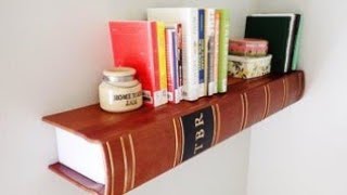 How to Make a Book Shelf | Leather-Bound Floating Book Shelf