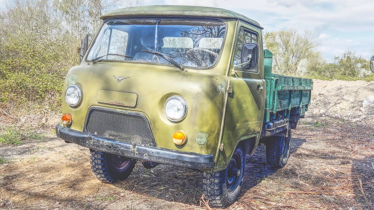 UAZ 452 Buchanka Pritsche mit Gasanlage erster Motorstart auf Benzin