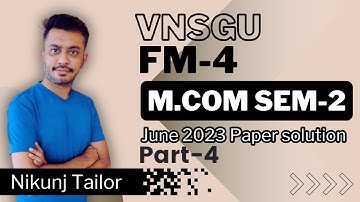 July 2023 Paper solution Part-4|Mcom Sem-2|સંચાલકીય હિસાબી પદ્ધતિ-4| VNSGU