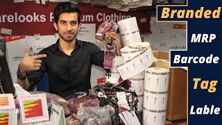 Branded Clothing Labels Price Tags And MRP Barcode