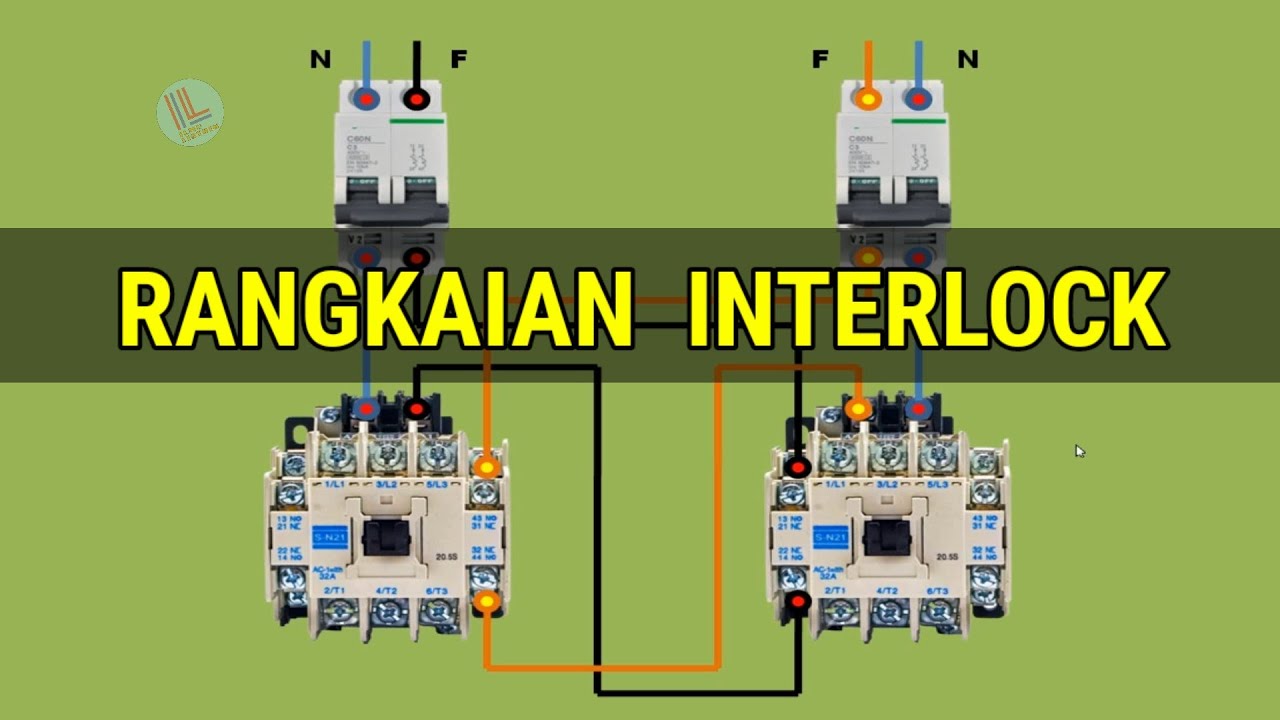 Cara Merakit Rangkaian Interlock Dengan 2 Kontaktor Youtube