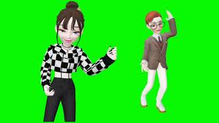 girl and boy green screen cartoon dance video vfx croma key green screen couple dance video zepeto