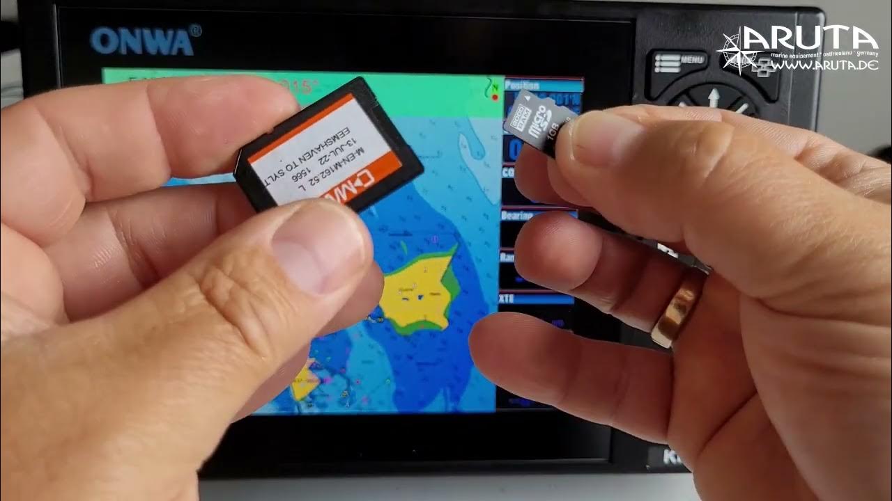 ONWA KM8 chartplotter supports KCharts Navionics and CMap MAX charts www.aruta.de YouTube