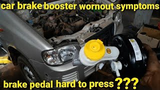 car brake pedal hard to press,replace brake booster