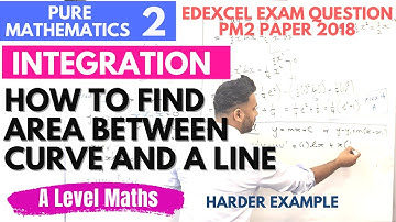 Integrating (11.8) to find area between a curve and line Exam Question - A Level Maths
