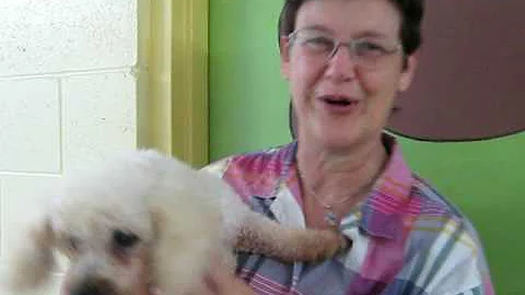 Debra Laird from Fayetteville adopts Miller the ab...