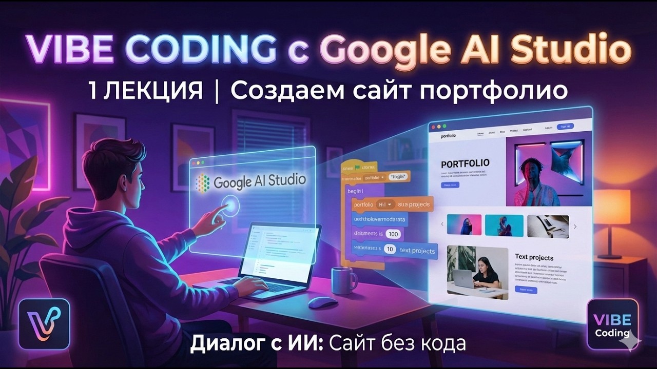 Vibe Coding с Google AI Studio | 1 лекция | Создаем сайт портфолио