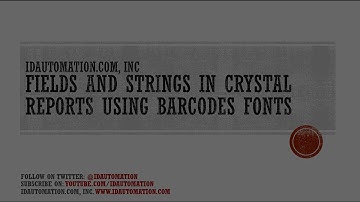 How to Create a Barcode in Crystal Reports using Fields