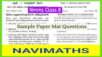 Nmms Exam Paper Class 8 Mat  Questions / Navimaths