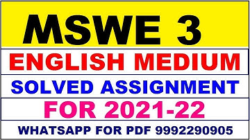 MSWE 3 Solved Assignment 2021-22 in ENGLISH,  Whatsapp For Pdf  9992290905.
