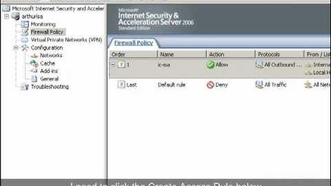 How to Create Access Rule on ISA Server 2006?