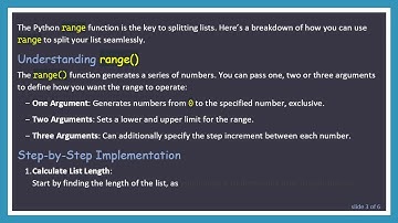 How to Split Lists in Python Using Range