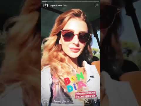 Özge Ulusoy Rixos Göcek fotoğraf çekiminde Instagram story