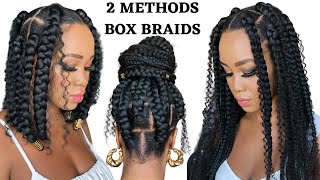 🔥How To: Boho Box Braids/ 2 METHODS/ step by step / RUBBER BAND METHOD / Tupo1