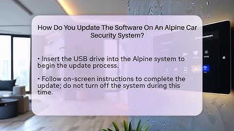 How Do You Update The Software On An Alpine Car Security System? - Talking Tech Trends