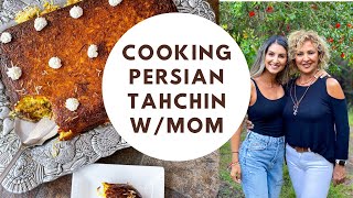 HOW TO MAKE TAHCHIN WITH MY PERSIAN MOTHER | best crispy saffron rice cake | persian tahdig recipe