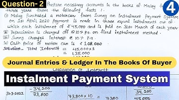 Instalment Payment system || Journal Entries And Ledger In The Books Of Buyer || B.COM || 1st Year
