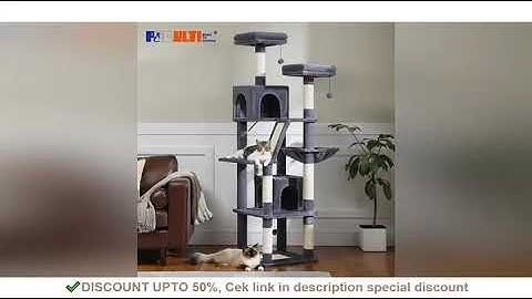 Multi-Level Cat Tree with Scratching Posts, Cozy Condo, Hammock, Large Cat Tower for Indoor Cats, Ca