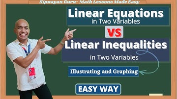 Linear Equations vs Linear Inequalities in Two Variables (Illustrating and Graphing)| Q2 Week 1