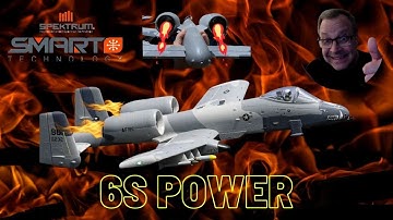 E-flite A-10 Thunderbolt 2 engine test on Spektrum 6s smart battery and transmitter set up