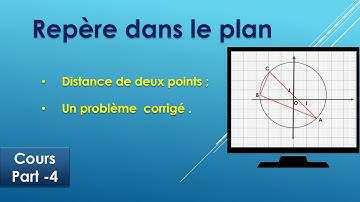 repère dans le plan : distance de deux points + un problème corrigé. 3èmé