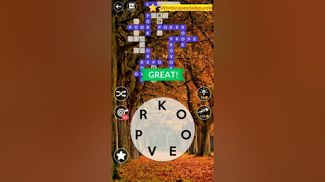 WORDSCAPES Daily Puzzle October 20, 2021 YouTube