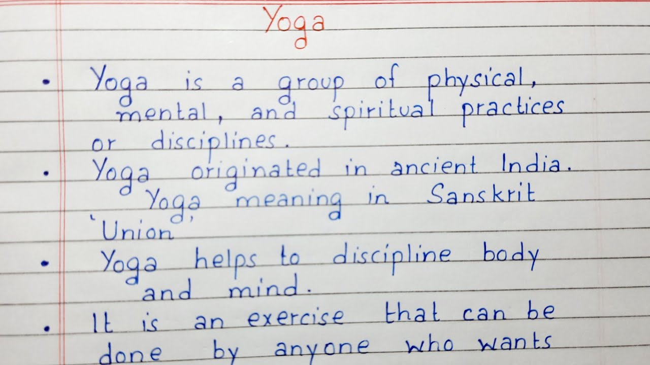 yoga assignment in english