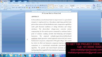 A Multiple Improved Notch Filter Based Control for a Single Stage PV System Tied to a Weak-2019-20