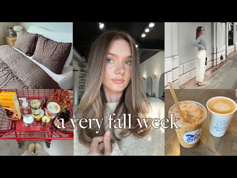 a cozy fall week in my life 🍂 going brunette, trader joes haul & cooking
