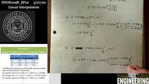 ENGR209B Thermo: Linear Interpolation in Steam Tables Part B