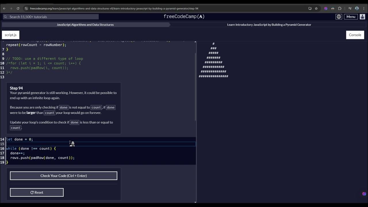 Building a Pyramid Generator Javascript 94 - YouTube