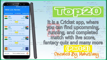 Top20 A Cricket App (Part-3) | Android Studio Project, Kodular Project to Android Studio | MakeEasy