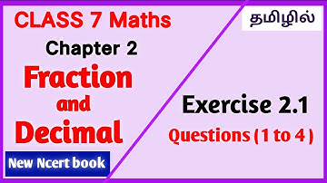 (Q 1 to 4) Exercise 2.1- FRACTION & DECIMAL | NCERT class 7 Maths | #learnwithgowri