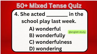 50+ Grammar Test l Tense Mcq l Tense Important Question l English Grammar Full Course l No.1 Quality