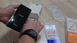 Распаковка Tecno Spark 20 8/256 Гб, Gravity Black