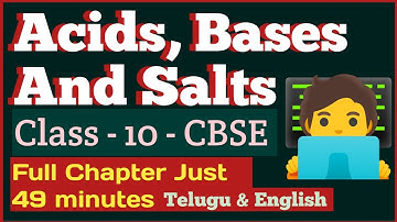 Acids Bases And Salts Class 10 CBSE In Telugu @byracademy