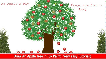 Draw An Apple Tree in Tux paint ~ Very Easy drawing Tutorial in Tux Paint