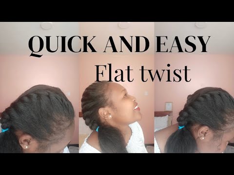 QUICK AND EASY   FLAT TWIST ON 4B\4C  HAIR
