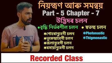 Class 10 chapter 7 Control and Coordination , plant movement assamese medium
