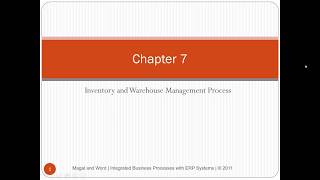 CIS 432 Enterprise Systems - Chapter 7 Inventory and Warehouse Management Part 1