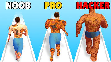 NOOB vs PRO vs HACKER in Hero Evolve Runner