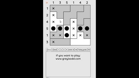 Grey is Odd - Today grids. Solution level 3 6X6 dated 07-02-2024 #logicpuzzles #logicgames  #games