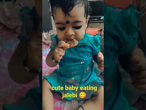 Cute baby eating