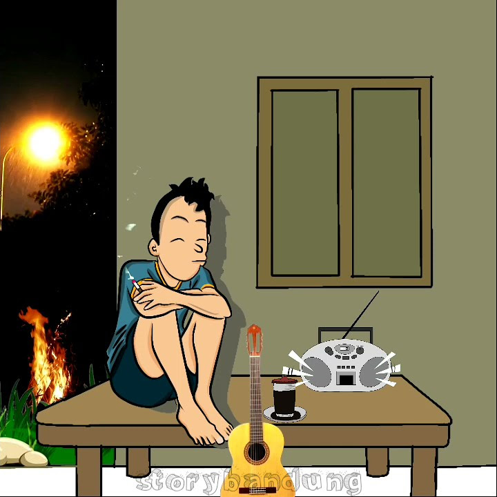 Story wa animasi || ngopi di waktu hujan