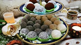 Sweetened coconut balls with semolina, simple ingredients and fantastic taste